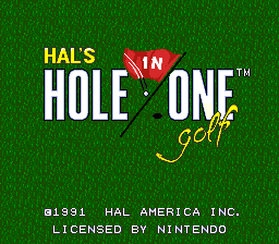 HAL's Hole in One Golf (USA) Title Screen